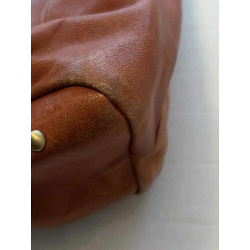 TANO Handbag Soft‎ Leather Zip Shoulder Bag Hobo - Red Orange - Please Read